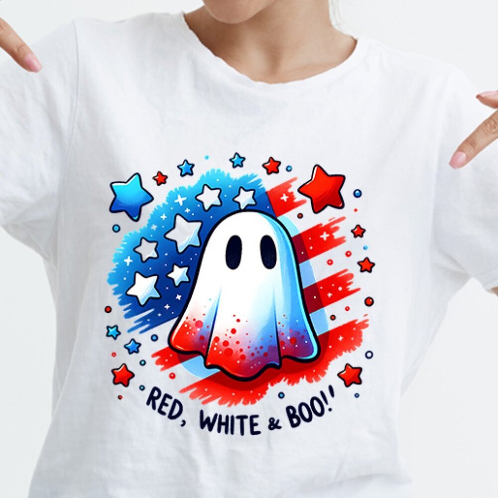 Patriotic Ghost Graphic Tees
